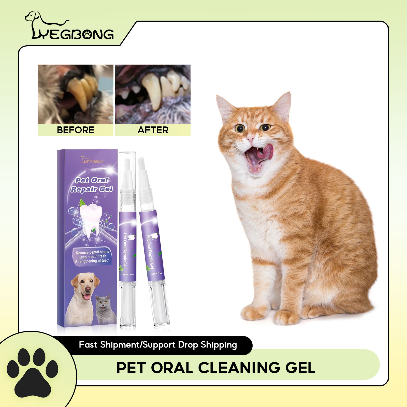 Whitening Mouthwash - Pet Oral Repair Gel Puppy Tartar
