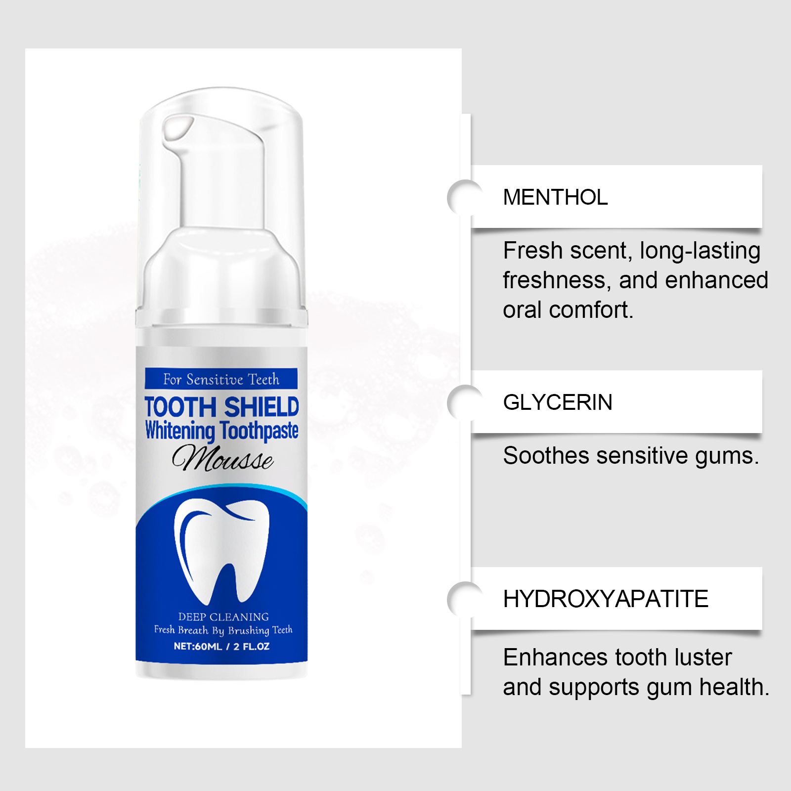Hydroxyapatite Bright Whitenin - огляд і ціна Teeth Whitening Mousse