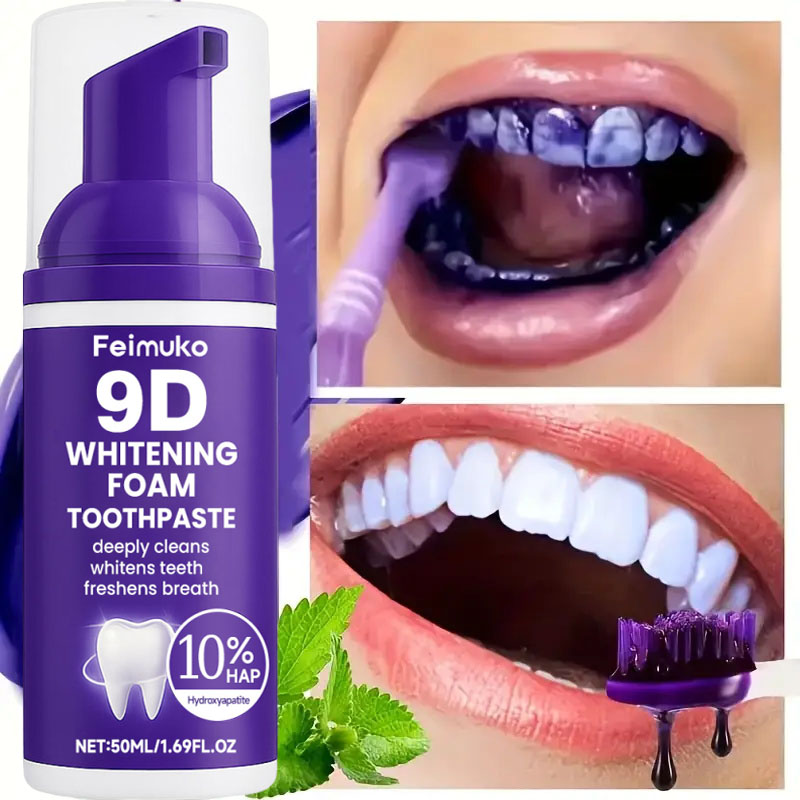 9D Purple Teeth Whitening Toot - огляд і ціна Teeth Whitening Mousse
