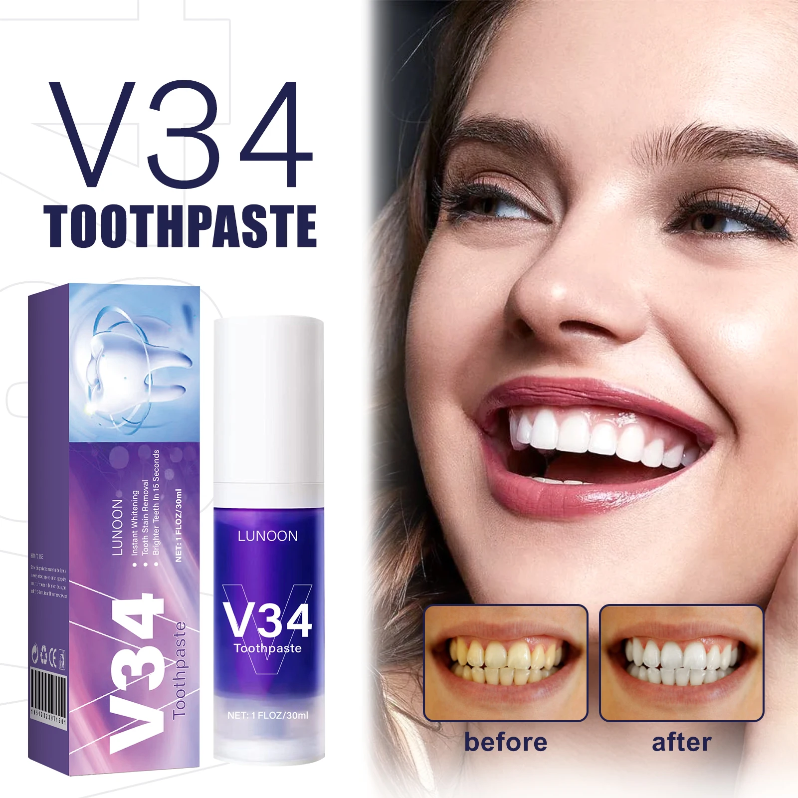 50ml  Mousse Toothpaste Teeth  - огляд і ціна Teeth Whitening Mousse