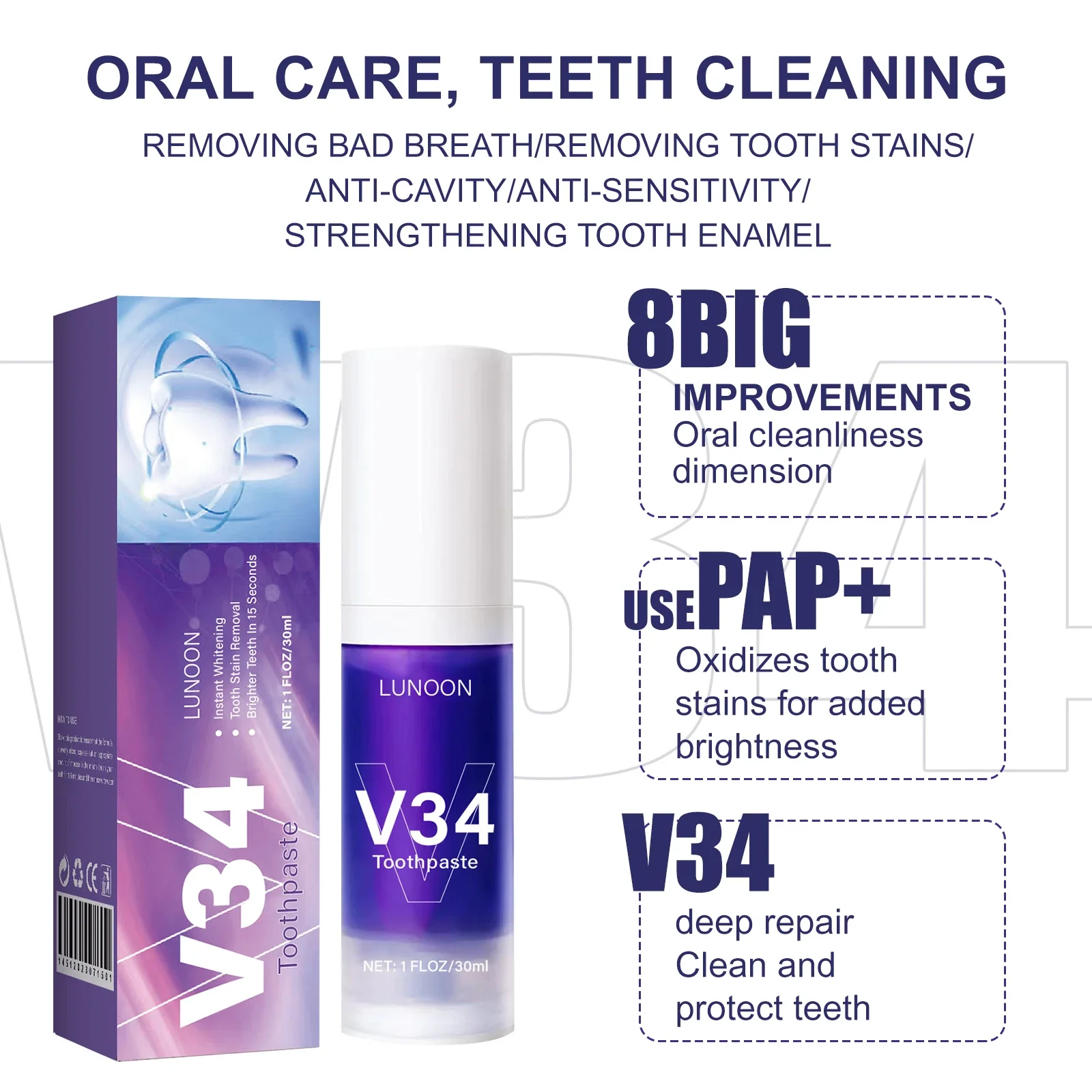 50ml  Mousse Toothpaste Teeth  - огляд і ціна Teeth Whitening Mousse
