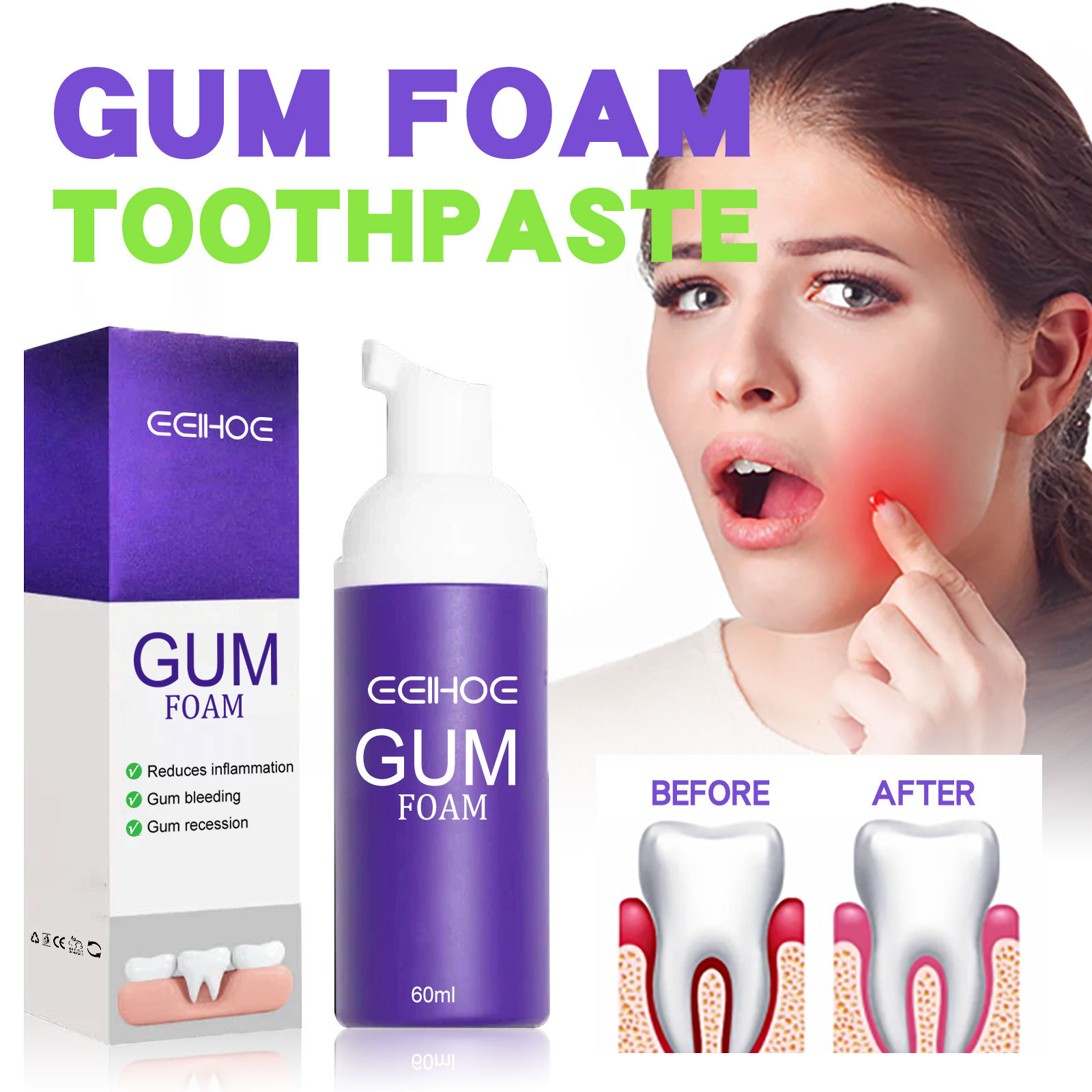 60ml Teeth Whitening Mousse V3 - огляд і ціна Teeth Whitening Mousse