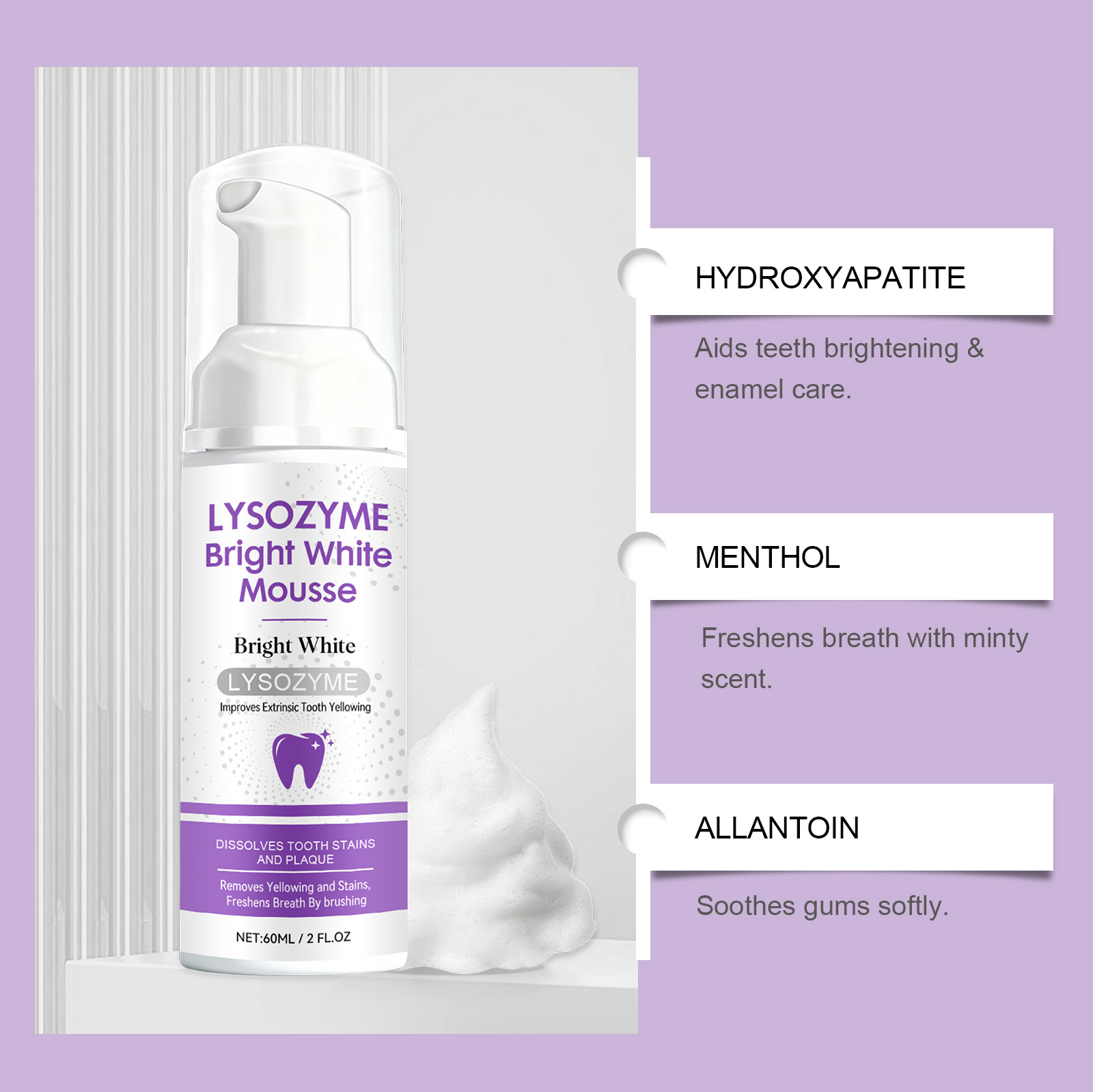 Hydroxyapatite White Teeth Mou - огляд і ціна Teeth Whitening Mousse