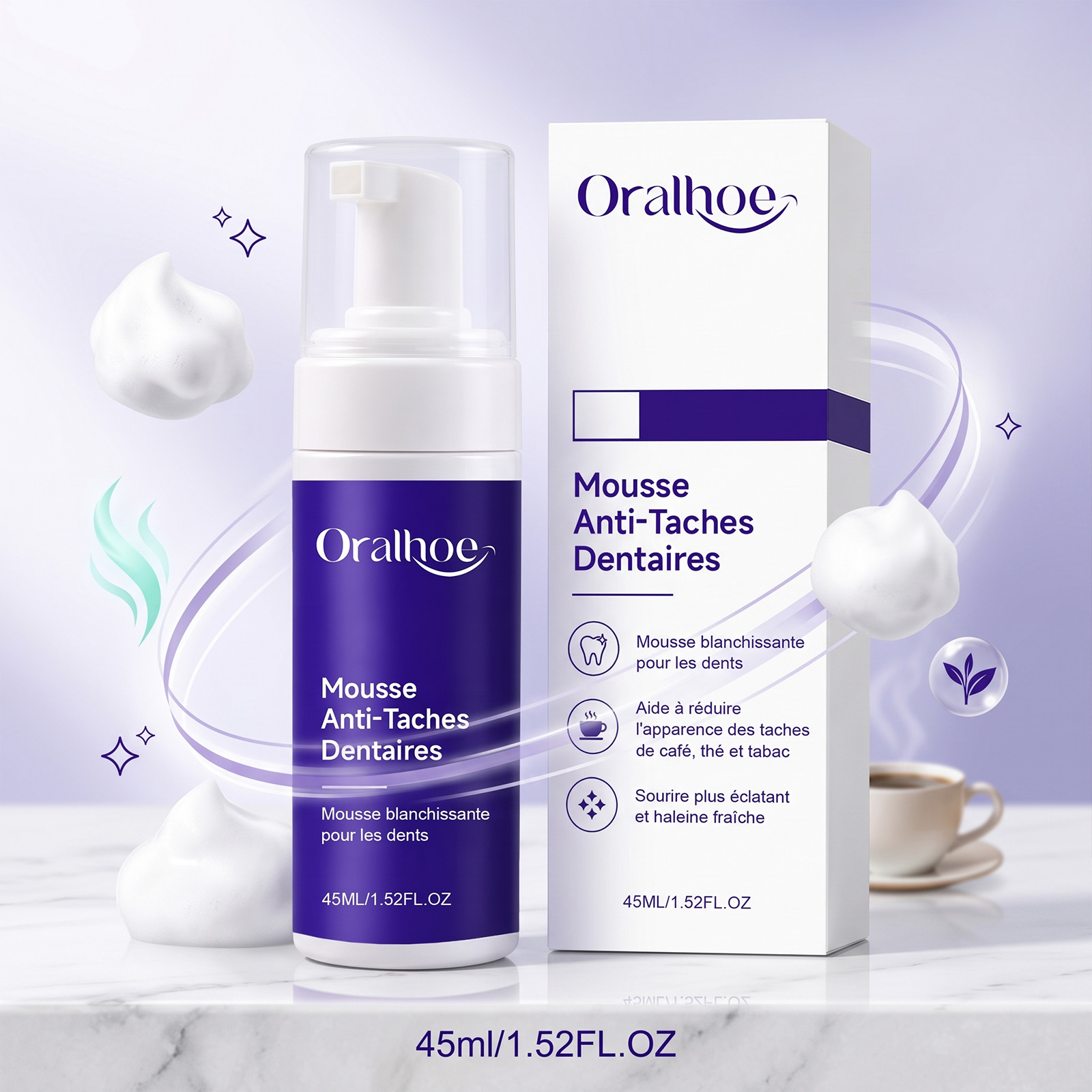 Purple Toothpaste Mousse Foam  - огляд і ціна Teeth Whitening Mousse